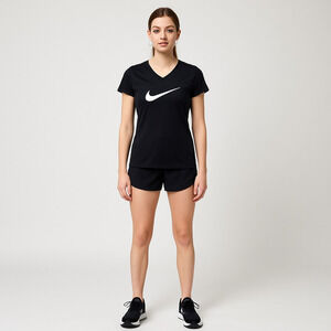 Nike Dri‑FIT Black V‑Neck Athletic Tee Shirt Women’s Small